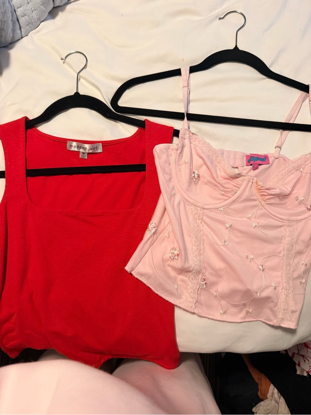 red tank and edikted floral tank